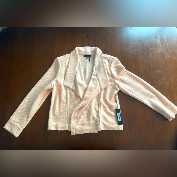 NWT Donna Karan Cardigan Summer Cools Peach Pink Open Front Sweater Jacket Knit - Picture 5 of 10